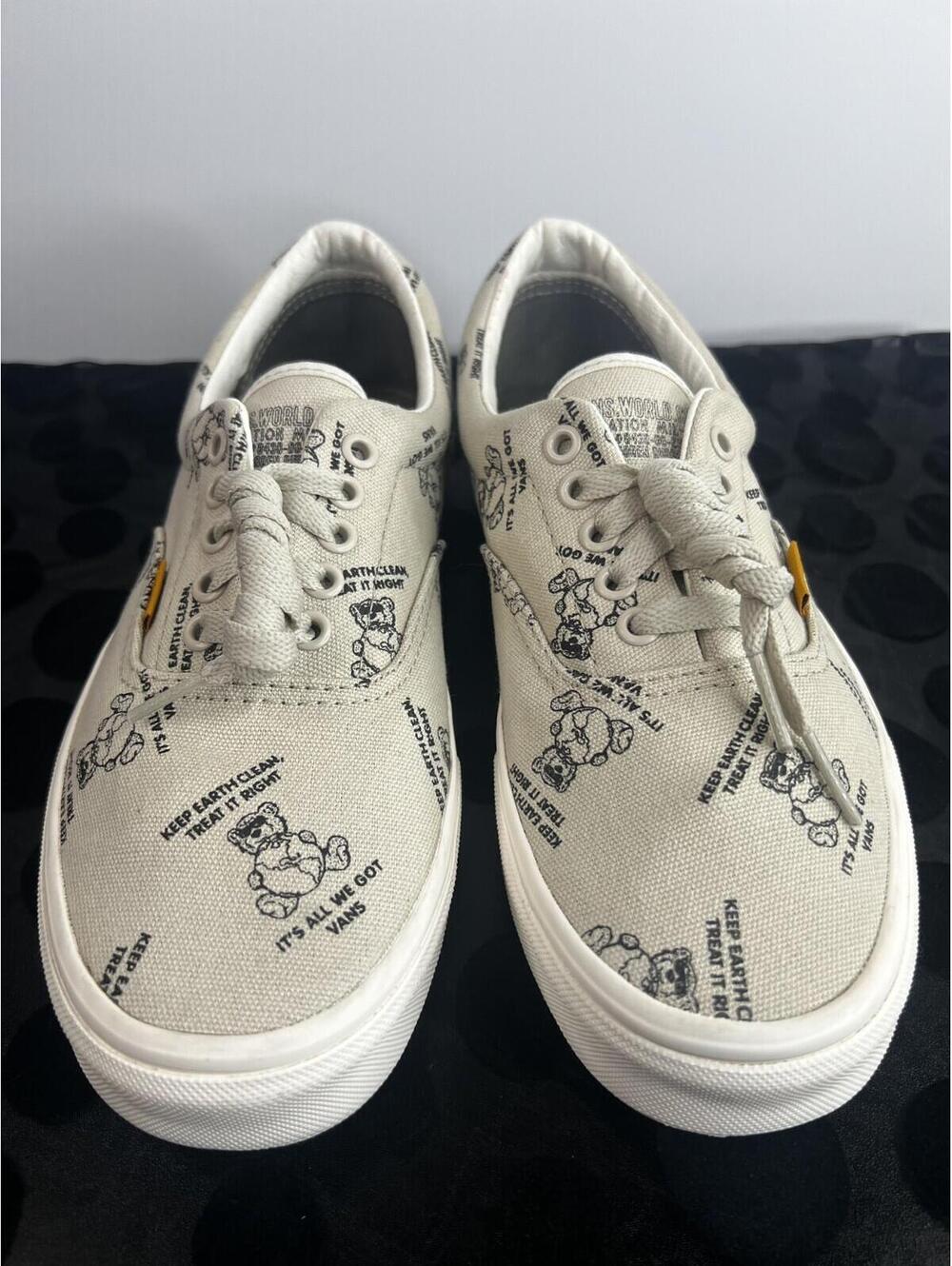 Vans Era Keep Earth Clean Treat It Right Teddy Bear Print Shoes Mens 8 Women's 9